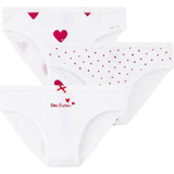 Piger - Sløjfe Overdele Petit Bateau Heart Print Panties 3-Pack - White (A00FP-00)