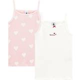 Toppe Børnetøj på tilbud Petit Bateau Heart Print Linnen 2-Pack - White/Pink (A00FQ-00)