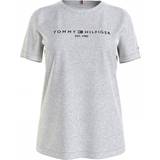 Tommy Hilfiger 44 - Dame Overdele Tommy Hilfiger Essential Crew Neck Logo T-shirt - Light Grey