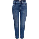 Only 26 - Dame Bukser & Shorts Only Emily Life Ankle Straight Fit Jeans - Blue/Medium Blue Denim