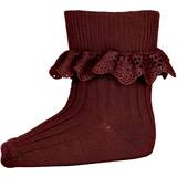 22/24 - Blonder Undertøj mp Denmark Lea Socks with Lace - Wine Red (59045-1451)