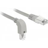 Et stik - Grå Kabler DeLock Angled RJ45-RJ45 SF/UTP Cat5e 1m