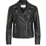 12 - Imiteret læder Overtøj Vila Cara Faux Leather Jacket - Black