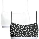 Hvid - Leopard Tøj Calvin Klein CK One String Bralettes 2-pack - White/Savannah Cheetah Black