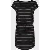 Only Stribede Kjoler Only May Loose Short Sleeved Dress - Black