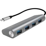 3.1 (gen.2) - Grå Kabler LogiLink USB C-4xUSB A M-F Adapter