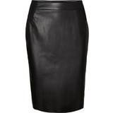 Knælange nederdele - Sort - XL Vero Moda Buttersia High Waist Skirt - Black