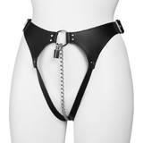 Kyskhedsanordninger Sexlegetøj på tilbud Rimba Leather Chastity Belt for Women with Chain