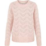 Alpaka - Pink Tøj Pieces Bibi Patterned Knitted Top - Misty Rose