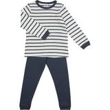Drenge - Stribede Nattøj Petit Bateau Boy's Organic Cotton Pyjamas with Sailor Stripes - Marshmallow Smoking/Smoking Blue (A01DE01040)