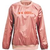14 - Nylon Sweatere Under Armour Women's UA Recover Shine Woven Crew Neck Top - Stardust Pink/Blaze Orange