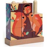 Knoppuslespil Djeco Wooden Puzzle Up Forest 9 Pieces