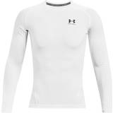 Træningstøj Svedundertøj på tilbud Under Armour Men's Heatgear Long Sleeve Top - White/Black