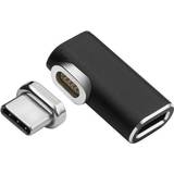 2.0 - Kabeladaptere - Sølv Kabler MicroConnect Magnetic Angled USB C-USB C M-F 2.0 Adapter