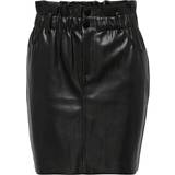 Only Imiteret læder Tøj Only Maiya-Miri Leather Look Skirt - Black