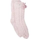 Akryl - Pink Strømper UGG Pom Pom Fleece Lined Crew Sock - Seashell Pink