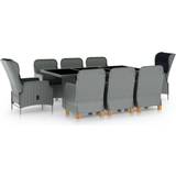 vidaXL 3060187 Havemøbelsæt, 1 borde inkl. 8 stole