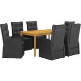 vidaXL 3067813 Havemøbelsæt, 1 borde inkl. 6 stole