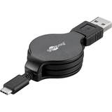 2.0 Kabler Goobay Charging and Sync Cable, Retractable 2.0 USB A - USB C M-M 1m