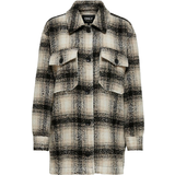 Ternede - Uld Overtøj Only Checkered Jacket - Beige/Pumice Stone