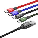 Kvadratisk - USB A Kabler Baseus Rapid USB A-2USB C/USB Micro B/Lightning 1.2m