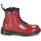 Lak Støvler Dr. Martens Junior 1460 Patent Lamper Lace Up Boots - Bright Red Cosmic Glitter