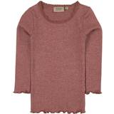 3-6M - Blonder Overdele Wheat Rib T-Shirt Lace LS - Dark Rouge Melange (0151e/4151e-007-2614)
