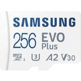 UHS-I Hukommelseskort & USB Stik Samsung Evo Plus microSDXC Class 10 UHS-I U3 V30 A2 130MB/s 256GB +Adapter