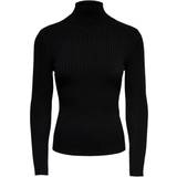 Dame - Polokrave Sweatere Only Karol Rib Knitted Pullover - Black