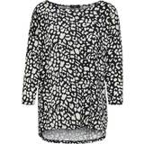 Firkantet - Leopard - Polyester Tøj Only Elcos Printed 3/4 Sleeved Top - Black