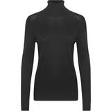 Dame - Polotrøjer - Viskose Sweatere Saint Tropez Mila Knitted Rollneck - Black