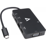 Nikkel - USB A Kabler V7 USB C-VGA/HDMI/RJ45/2xUSB A/USB C M-F Adapter