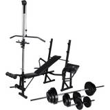 Vægtstang sæt vidaXL Training Bench With Weight Rack Barbell and Dumbbell Set 30.5 kg