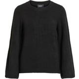 14 - Nylon Sweatere Object Collector's Item Balloon Sleeved Knitted Pullover - Black