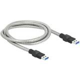 Sølv - USB A-USB A - USB-kabel Kabler DeLock USB A-USB A 3.2 (Gen 1 ) 1m