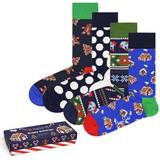 Happy Socks Bomuld Strømper Happy Socks Gingerbread Cookies Socks Gift Set 4-pack - Multicolored