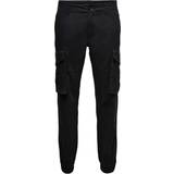 Only & Sons Cargo Trousers - Black/Black