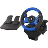 Xbox 360 Rat & Racercontroller Natec Genesis Seaborg 350 Racing Wheel - Sort/Blå