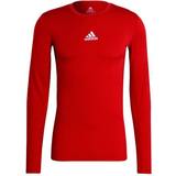 Rød - Slim Overdele adidas Techfit Compression Long Sleeve T-shirt Men - Red