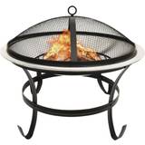 Sølv Bålfade & Havepejse vidaXL 2-in-1 Fire Pit and BBQ with Poker