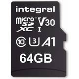 SD Hukommelseskort Integral microSDXC Class 10 UHS-I U3 V30 A1 100/45MB/s 64GB