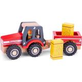 New Classic Toys Traktor m/Halmballer, Træ