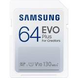 Samsung 64 GB - SDXC - USB 3.0/3.1 (Gen 1) Hukommelseskort Samsung EVO Plus SD Class 10 UHS-I U1 V10 64 GB
