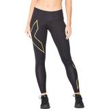 2XU Træningstøj Bukser & Shorts 2XU Mid-Rise Compression Tights Women - Black/Gold Reflective