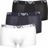 Emporio Armani Sort Undertøj Emporio Armani Eagle Logo Boxer Trunks 3-pack - Black/White/Navy