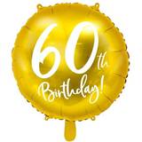 Balloner PartyDeco 60 Års Fødselsdags Ballon, Guld