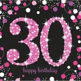 Amscan Papirservietter Amscan 30 års Fødselsdag servietter Pink