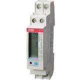 Sort Elmålere ABB El-måler 1P N 40A Direkte kl.B I/O: Puls/alarm, C11 110-101 MID