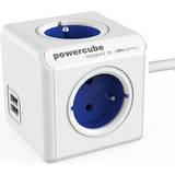 PowerCube Stikdåse & Forgreningsstik PowerCube Extended USB 1.5 meter (Type E) Blue