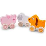 New Classic Toys Legesæt New Classic Toys wheelie Farm Animals trärosa/orange 3-delad